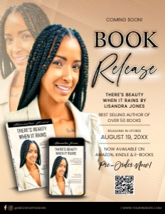 Modern Beige & Black Author Book Launch Release Flyer design preview