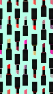 Lipstick Pattern Makeup Artist Teal Business Card design preview