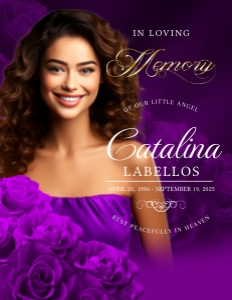2 SIZES Women's Obituary Program: 4-Page In Loving Memory Purple design preview
