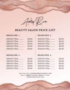 Blush Rose Gold Marble Agate Beauty Salon Business Bundle design preview