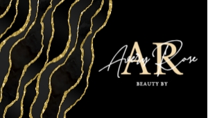 3.5x2 Chic Black & Gold Marble Side Agate Beauty Salon Business design preview