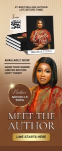 33" x 80" Stylish Brown & Gold Modern Meet The Author Banner design preview