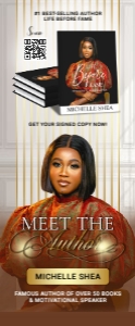 33x80" Stylish Script Brown & Gold Elegant Meet The Author Sign design preview