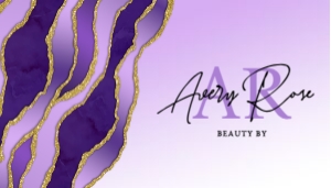3.5x2 Violet & Gold Side Agate Marble Cosmetologist Business Card design preview