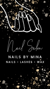 3.5x2 Luxury Black & Gold Specks Nail Salon Business Card design preview