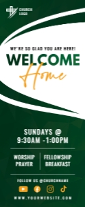 33" x 80" Modern Green & Orange Welcome Home Church Sunday design preview