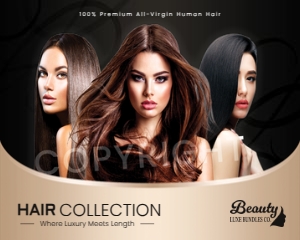 10x8x4 Elegant Luxury Hair Extension Beige & Black Mailer Box design preview
