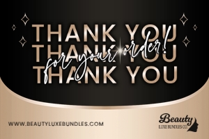 6x4 Luxury Beige & Black Hair Extension Thank You For Your Order design preview