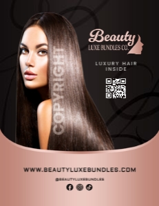 10x13 Elegant Luxury Hair Extension Rose Gold & Black Poly Mailer design preview