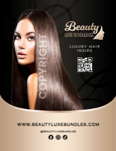 10x13 Elegant Luxury Hair Extension Beige & Black Poly Mailer design preview