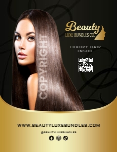 10x13 Elegant Luxury Hair Extension Gold & Black Poly Mailer design preview