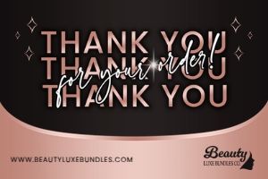 6x4 Luxury Rose Gold & Black Hair Extension Thank You design preview