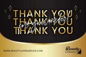 6x4 Luxury Gold & Black Hair Extension Thank You For Your Order design preview