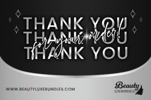 6x4 Luxury Silver & Black Hair Extension Thank You For Your Order design preview
