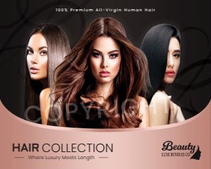 10x8x4 Elegant Luxury Hair Extension Rose Gold & Black Mailer Box design preview