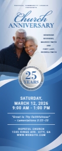 33" x 80" Elegant Soft Blue & Silver Church Anniversary design preview