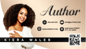 3.5x2 Modern Beige, Black & White Author Business Card design preview