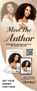 33x80" Modern Elegant Meet The Author Beige & White Banner design preview