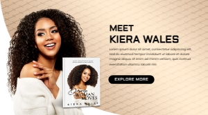 Modern Beige & White Author Website Homepage (Hero Section) Intro Banner: BUNDLE Modern Beige & White Author Book Launch Essentials Kit