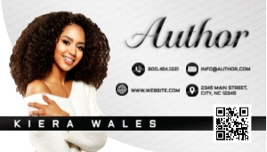 3.5x2 Modern Gray, White & Black Author Branding Business Card design preview