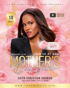 Rosé & Radiance: Mother's Day Church Celebration Service design preview
