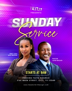 (6) Church Service Social Media Post: Church Weekly Social Media Content Bundle