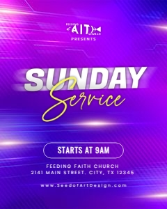 (8) Church Service Social Media Templates: Church Weekly Social Media Content Bundle