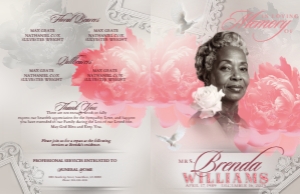 Pink and Grey Peonies, 8 Page design preview