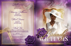 Purple Roses Gold Frame, 8 Page design preview
