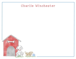 Kids Stationery 2025 - Watercolor Puppy and Dog House: Kids Stationery 2025 - Watercolor Puppy and Dog House