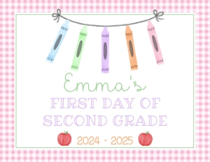 Pink First Day of School Sign 11 x 8.5 in: Pink First Day of School Sign 11 x 8.5 in