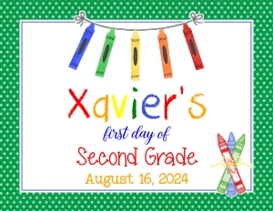 Green Polka Dot First Day of School 11 x 8.5 in: Green Polka Dot First Day of School 11 x 8.5 in
