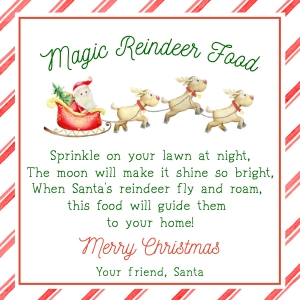 Magic Reindeer Food Tag Editable 3x3 design preview