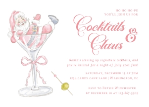 Holiday Party Invitation - Martini Santa - Cocktails and Claus - CGS: Holiday Party Invitation - Martini Santa - Cocktails and Claus