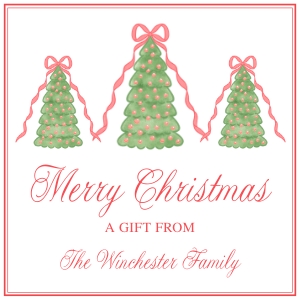 Christmas Tree Gift Tag Red: Christmas Tree Gift Tag Red  3 x 3 in