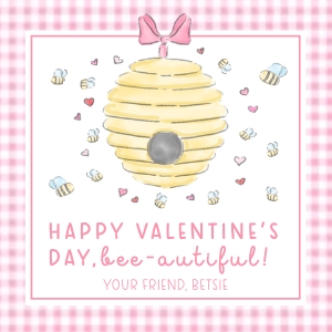 Valentine Tag 2024 - Bee-autiful Behive design preview