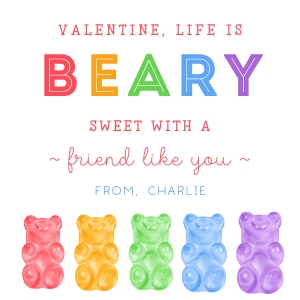 Valentine Tag - Rainbow Gummy Bears design preview