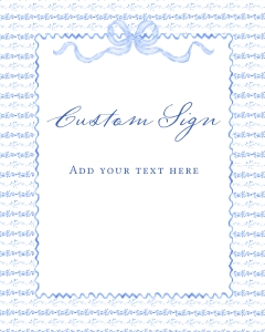 16x20 Baby Shower Sign - Blue Faience Toile Vintage design preview