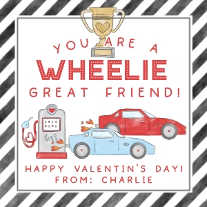 Valentine Tag 2025 - Race Car - Wheelie Great Friend: Valentine Tag 2025 - Race Car - Wheelie Great Friend