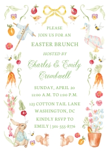 Easter Invitation - Rabbit and Goose - LDC: Easter Invitation - Rabbit and Goose - LDC