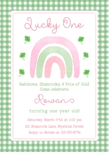 Birthday Invitation 2025 - St Patricks Day Green Lucky One: Birthday Invitation 2025 - St Patricks Day Green Lucky One