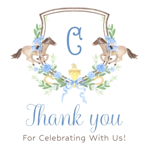 Kentucky Derby Blue - Thank you gift tag design preview