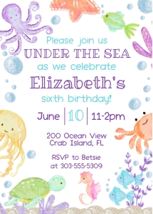 Under the Sea Invite: Under the Sea Invite - 5x7