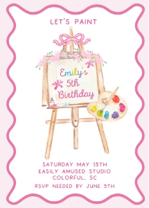 Let's Paint Birthday Invitation: Let's Paint Birthday Invitation