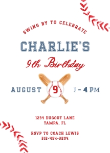 Baseball Boy Birthday Invitation design preview
