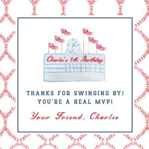 Rookie of the Year Thank You Tag: Baseball Birthday Thank You Tag - Rookie of the Year Printable
