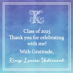 Elegant Ombre Blue Graduation Gift Tag: Ombre Blue Graduation Gift Tag - Class of 2025 Thank You Favor -