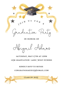 Graduation Invitation - Black and Gold - LH: Graduation Invitation - Black and Gold - LH