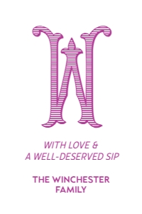 Printable - Monogram Wine Sticker Label 4x6": Monogram Wine Sticker Label 4x6"