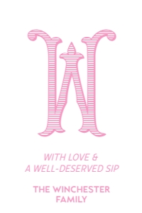Template - Monogram Wine Sticker Label 4x6": Monogram Wine Sticker Label 4x6"